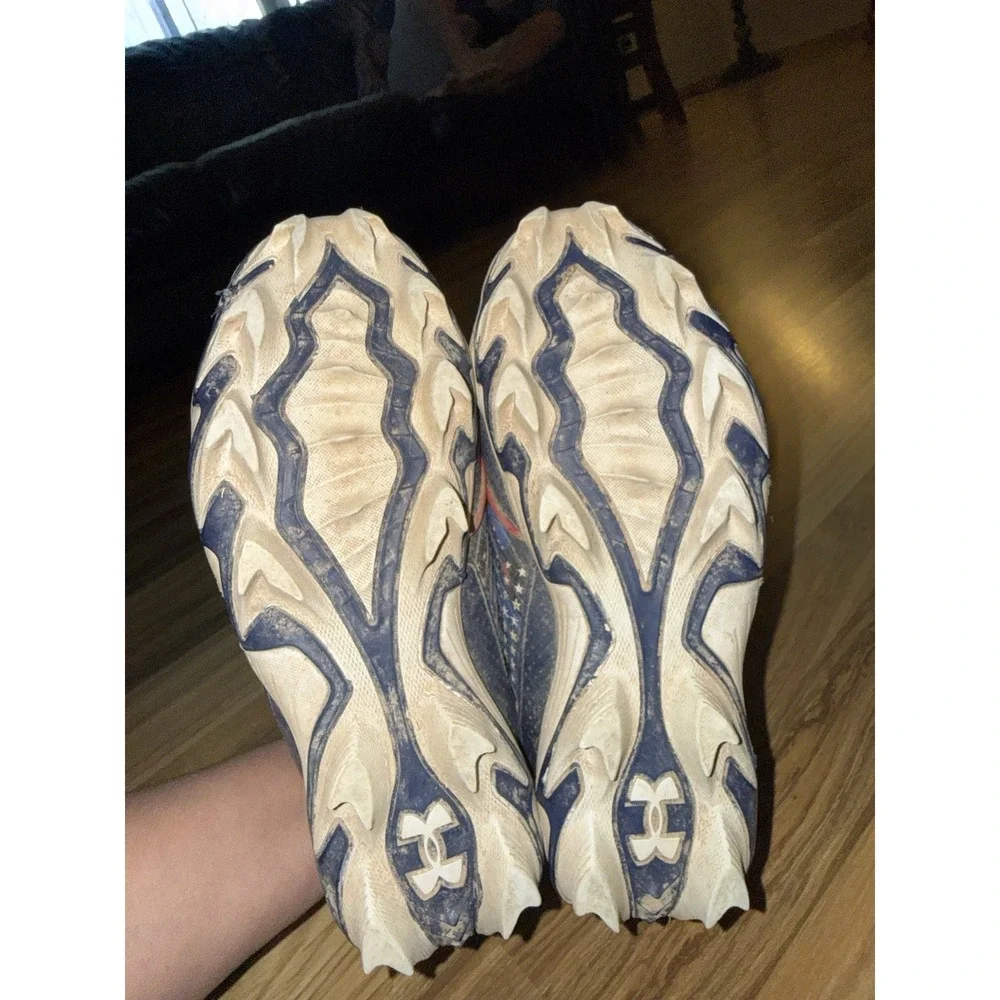 Under Armour Boys‎ 4Y 4 Harper RM 9 Molded Baseball Cleats Red White Blue USA